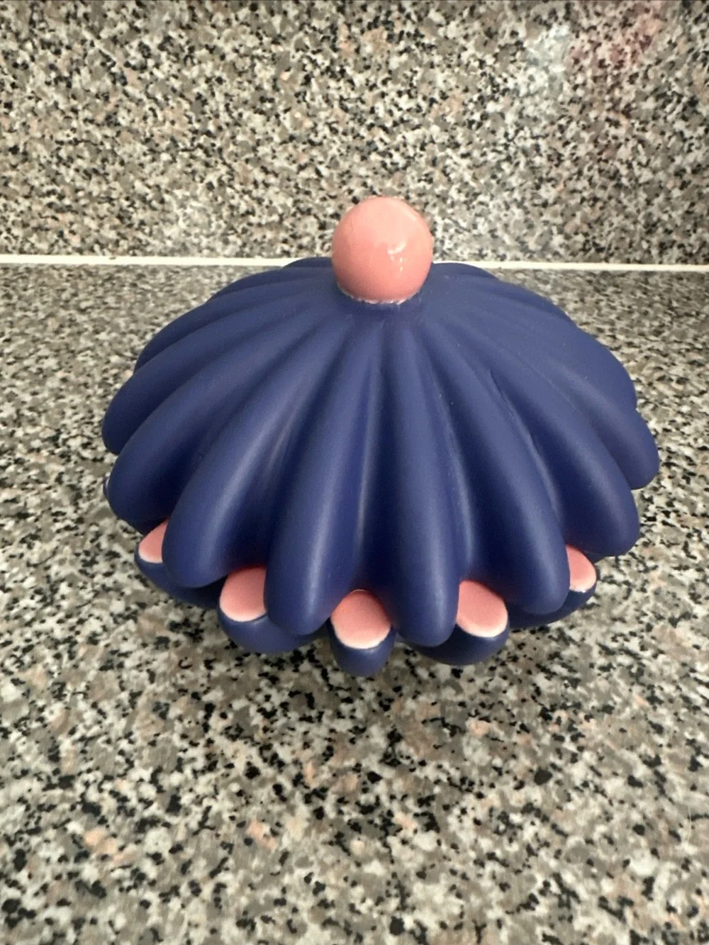 Anthropologie Freya Ceramic Trinket Shell Inspired Dish With Lid Purple